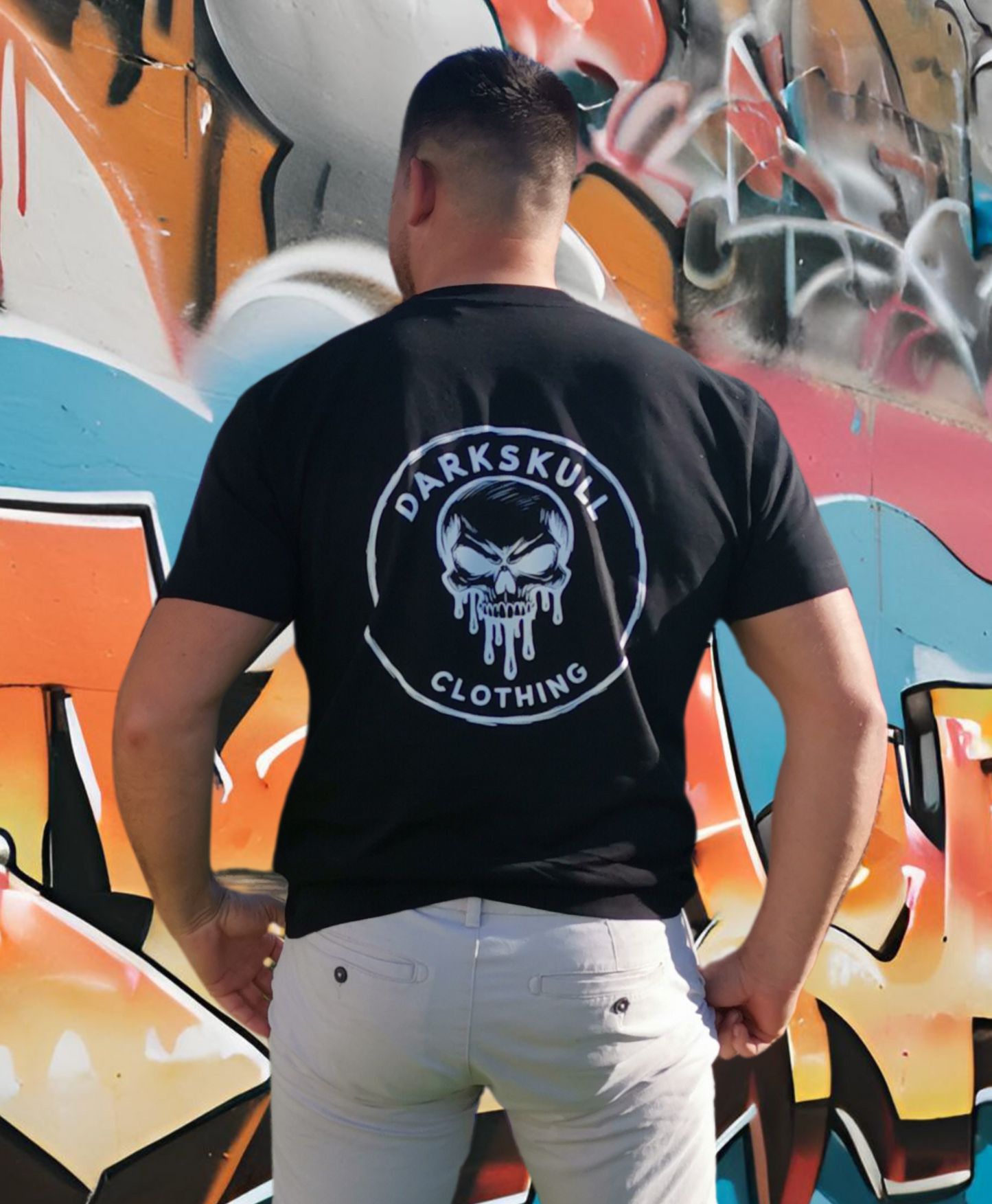Drippy skull T-shirt in black