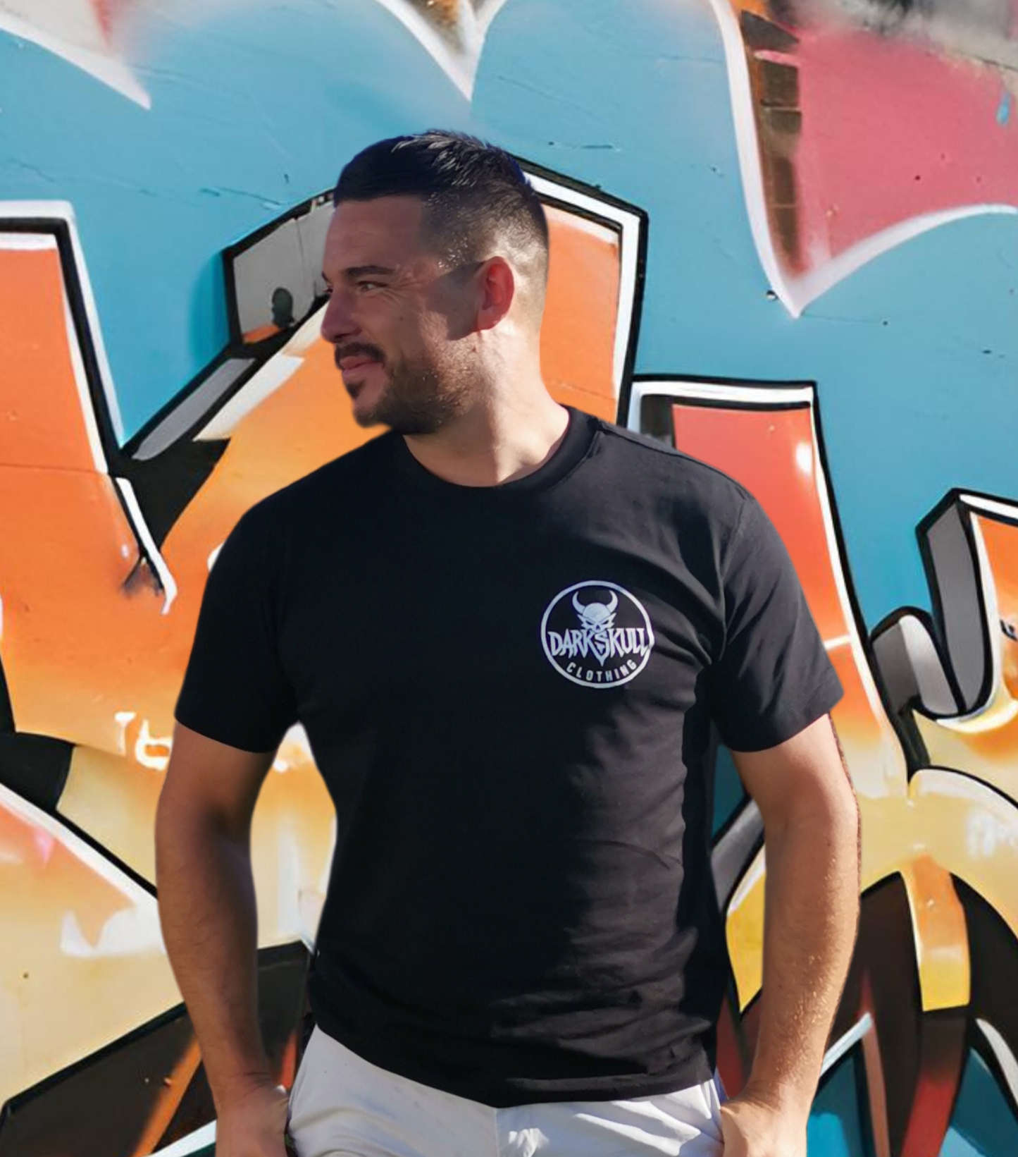 Drippy skull T-shirt in black