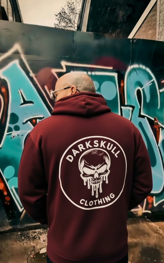 Drippy skull Burgundy Hoodie
