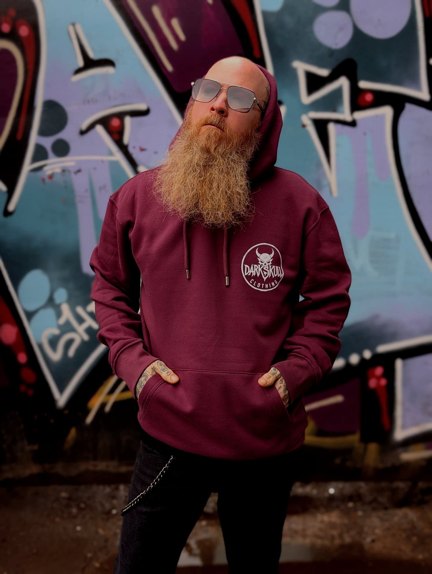 Drippy skull Burgundy Hoodie