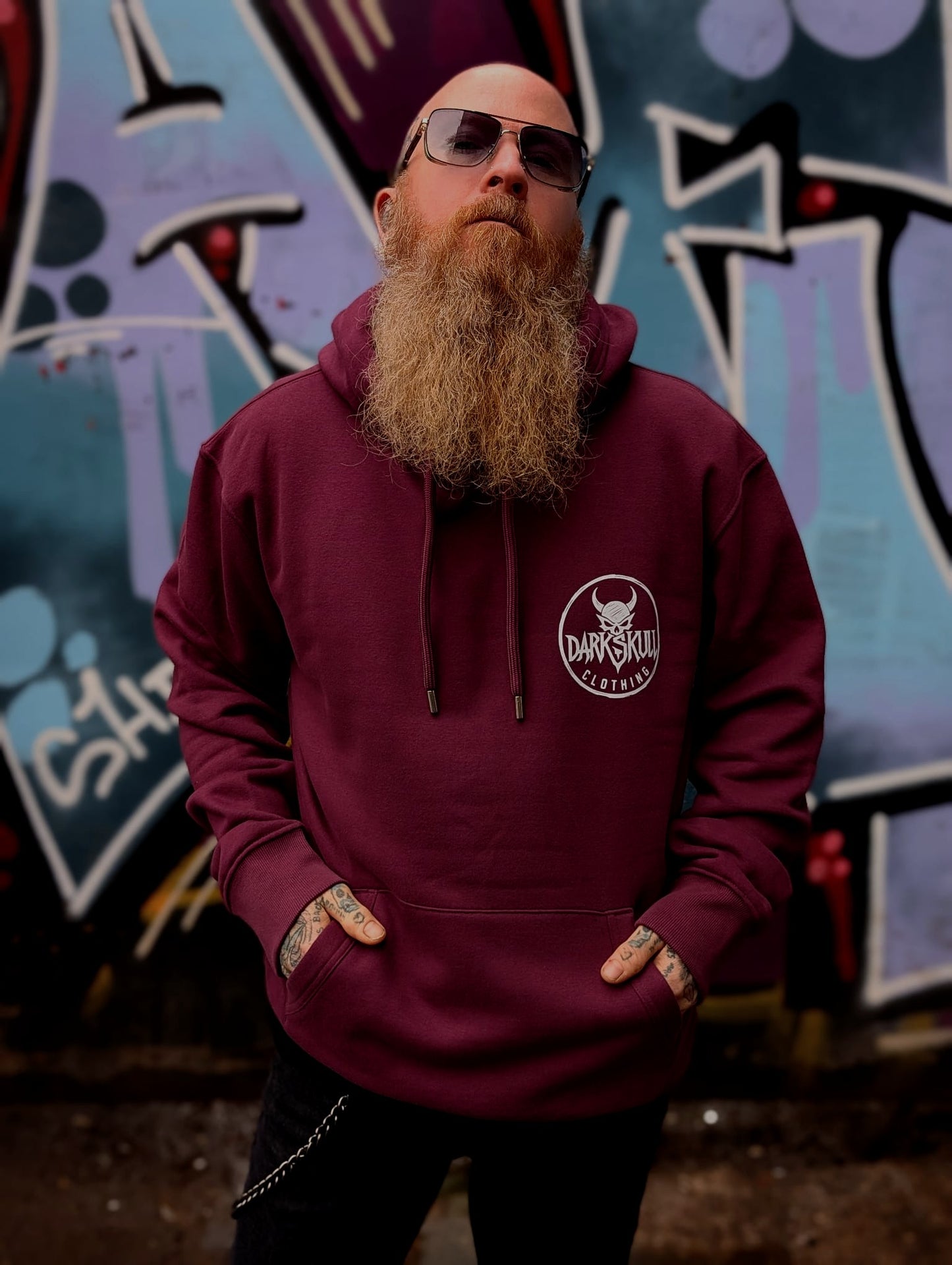 Drippy skull Burgundy Hoodie
